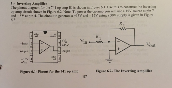 Solved 1 Inverting Amplifier The Pinout Diagram For The 