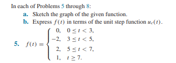 Solved In each of Problems 5 through 8: a. Sketch the graph | Chegg.com