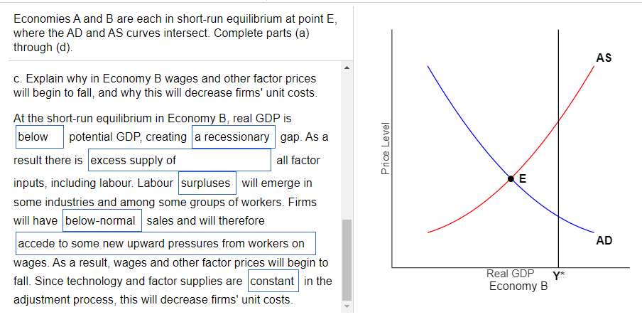 Solved Economies A And B Are Each In Short-run Equilibrium | Chegg.com