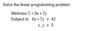 Solved Solve the linear programming problem. Minimize | Chegg.com