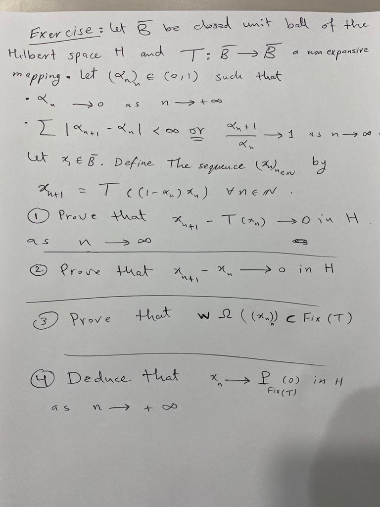 Exercise Let B Be Closed Unit Ball Of The And T Chegg Com