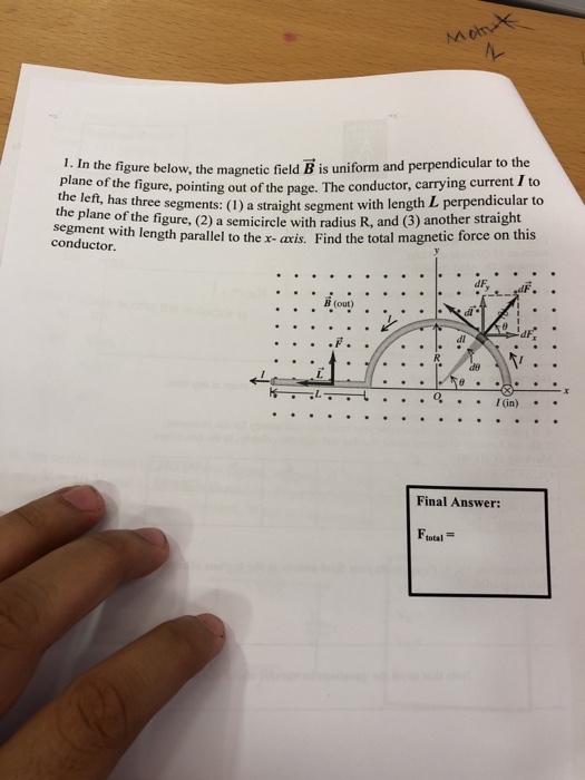 Solved ?? 1. In The Figure Below, The Magnetic Field B Is | Chegg.com