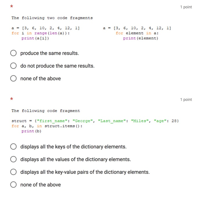 Solved Multiple Choice Select the correct answer for each of | Chegg.com