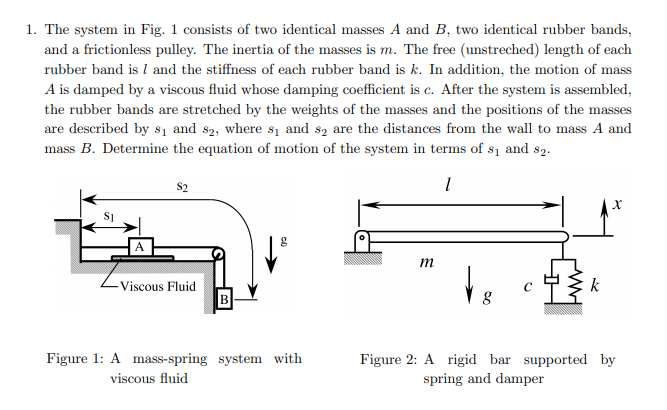Solved 1. The system in Fig. 1 consists of two identical | Chegg.com