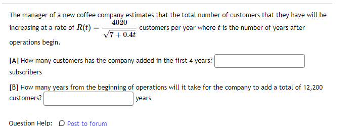 Solved The manager of a new coffee company estimates that | Chegg.com