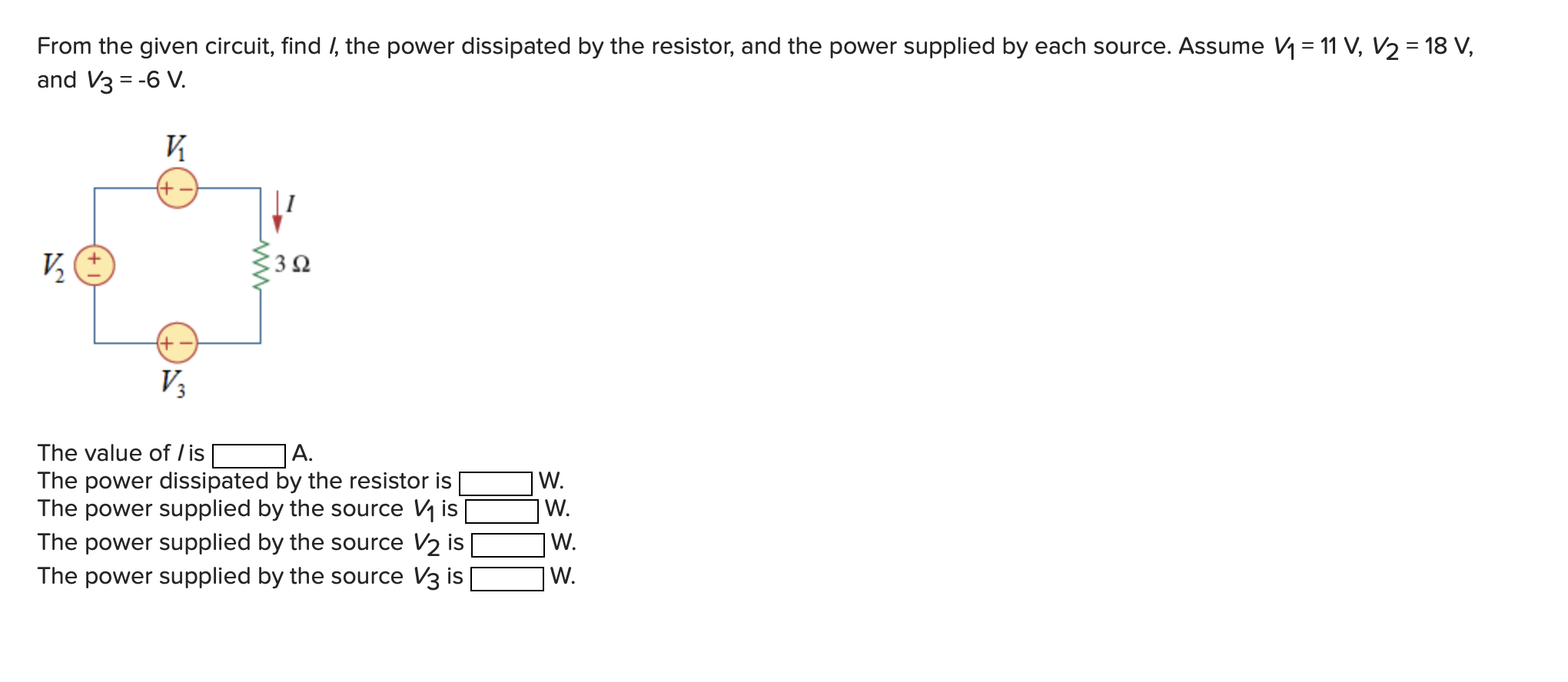 Solved From The Given Circuit, Find I, The Power Dissipated | Chegg.com