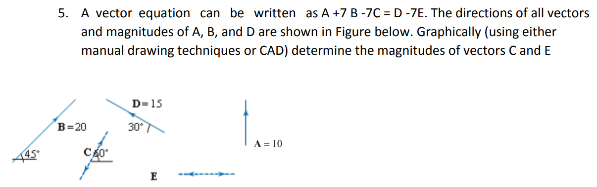 Solved 5. A vector equation can be written as A +7 B -7C = D | Chegg.com