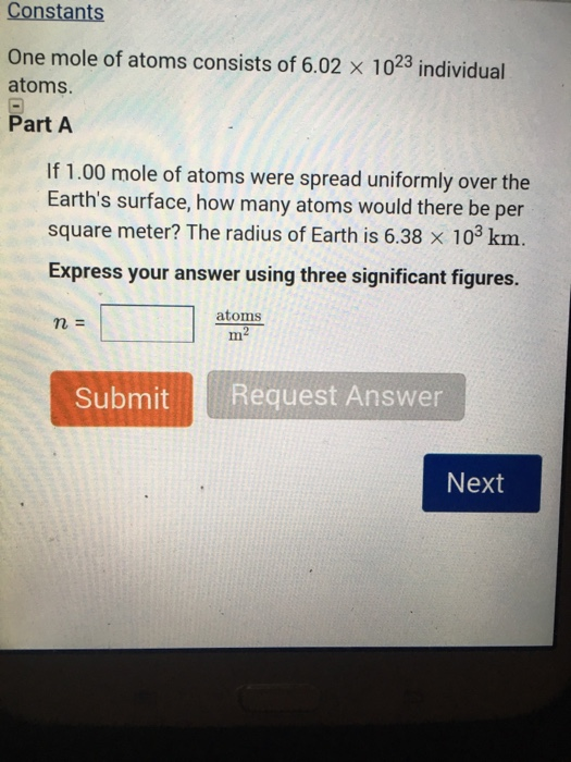 1 mole = 6.02x10^23 atoms