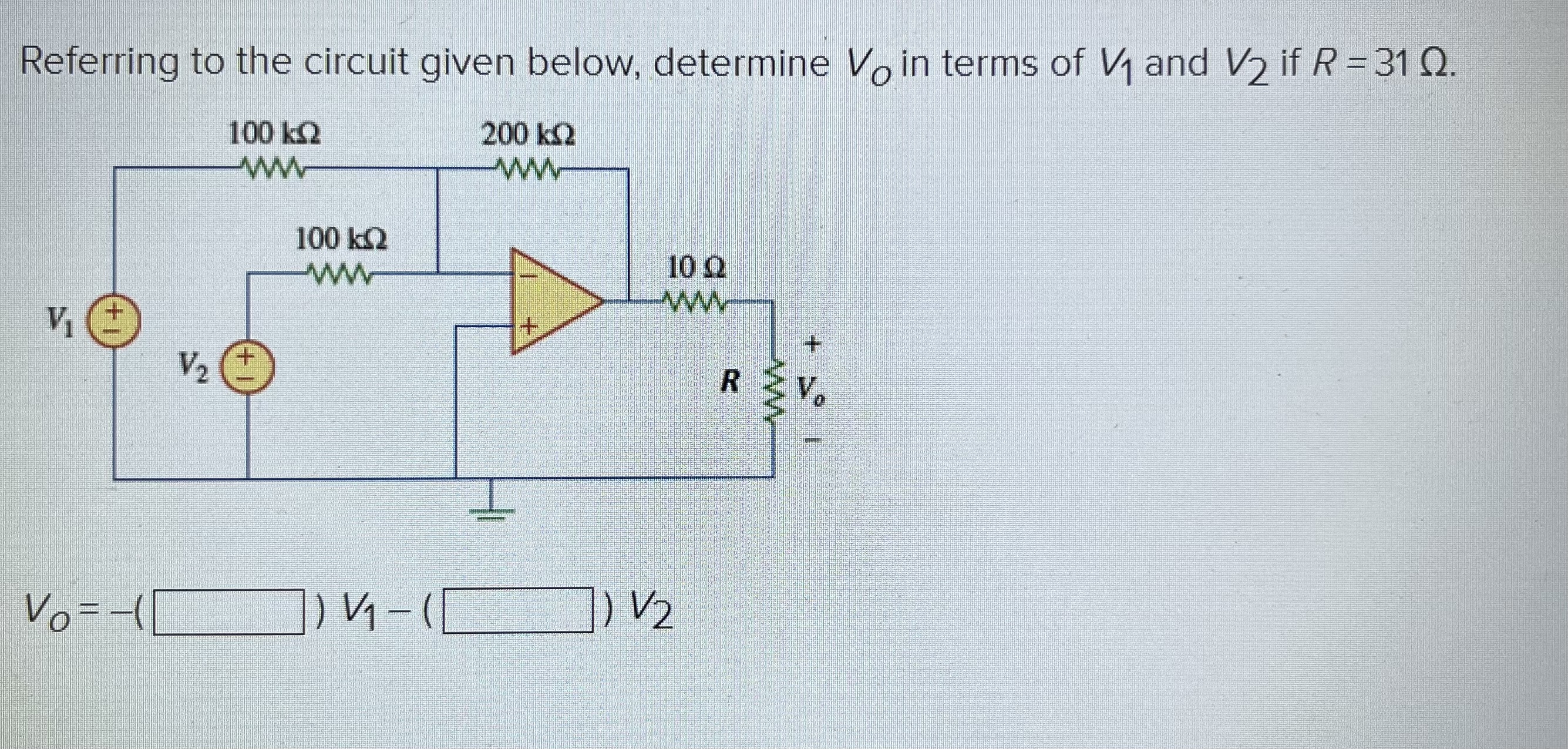 Solved Referring to the circuit given below, determine VO in | Chegg.com