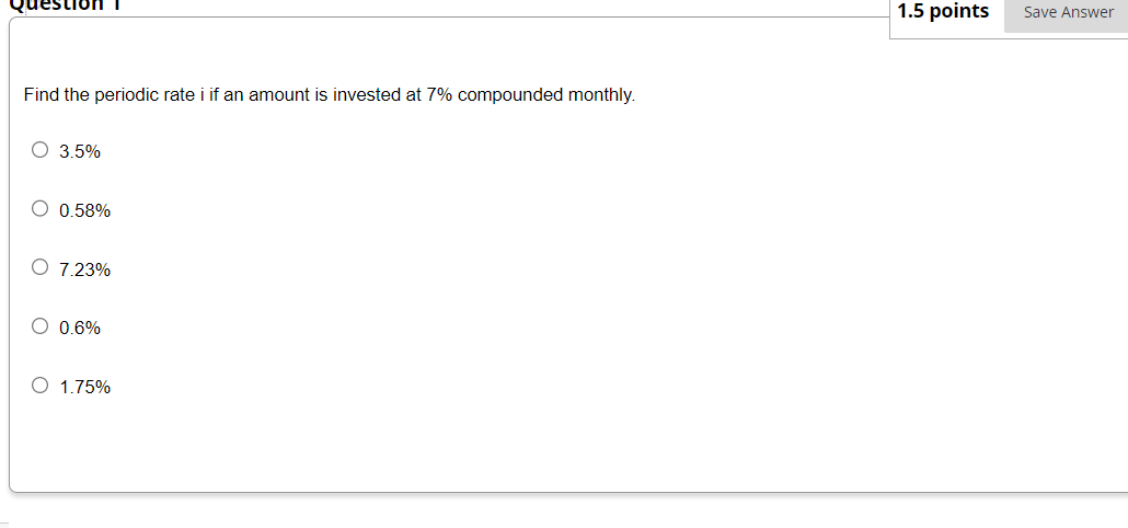 Solved Find the periodic rate i if an amount is invested at | Chegg.com