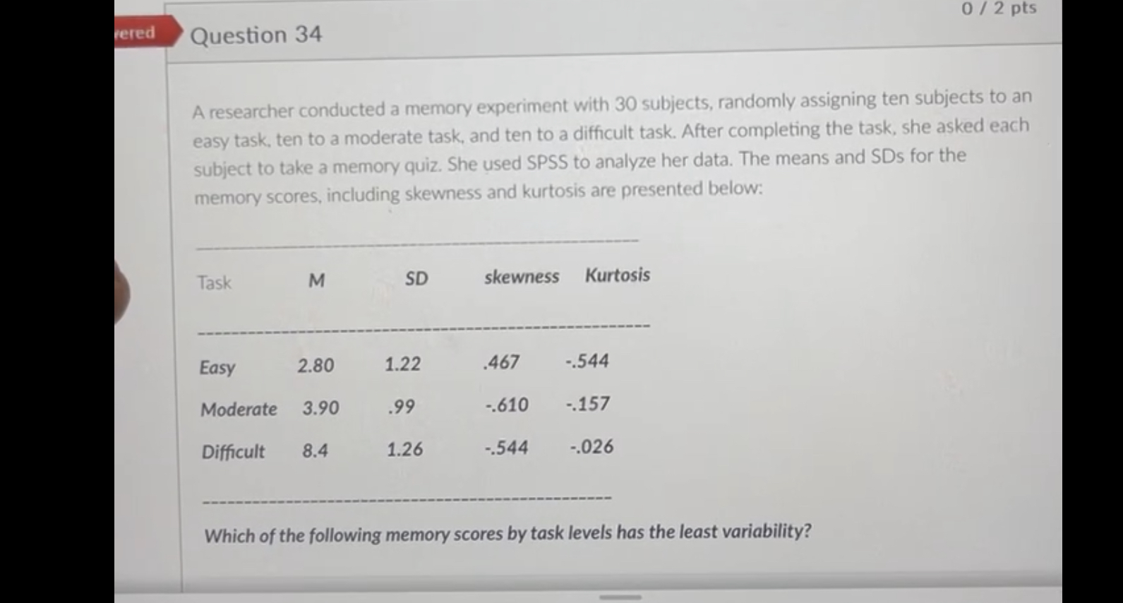 Solved A researcher conducted a memory experiment with 30 | Chegg.com