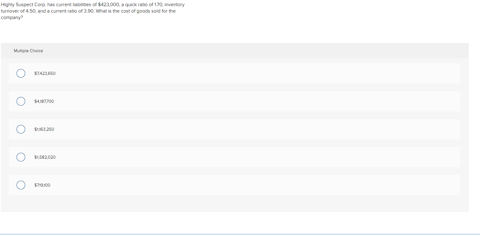 Solved Highly Suspect Corp. Has Current Liabilities Of 