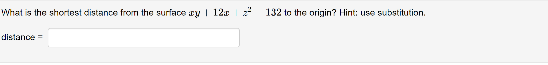 Solved What is the shortest distance from the surface | Chegg.com