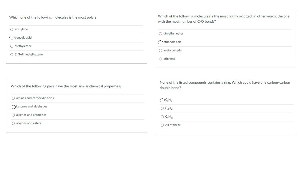 Solved Which one of the following molecules is the most | Chegg.com