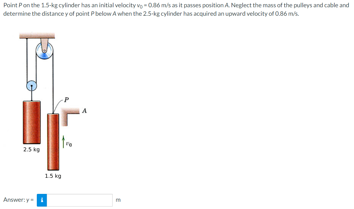 Solved Point P on the 1.5−kg cylinder has an initial | Chegg.com