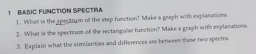 Solved 1 BASIC FUNCTION SPECTRA 1. What is the spectrum of | Chegg.com