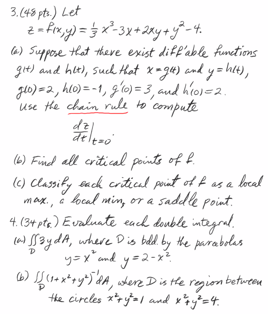 Solved 3 48 Pts Let Z F X Y 1 3 X 3x 2xy Chegg Com