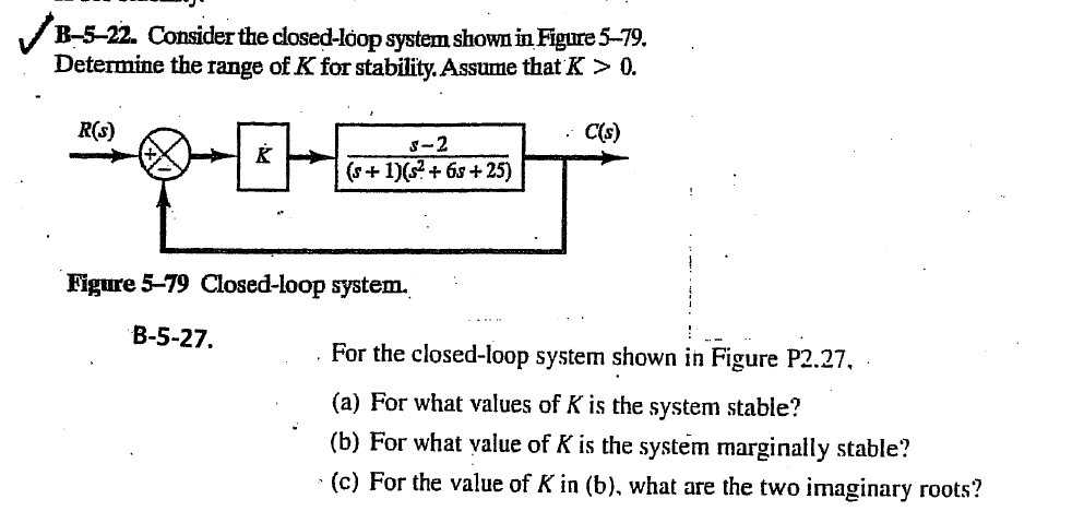 Solved B-5-22. Consider The Closed-loop System Shown In | Chegg.com