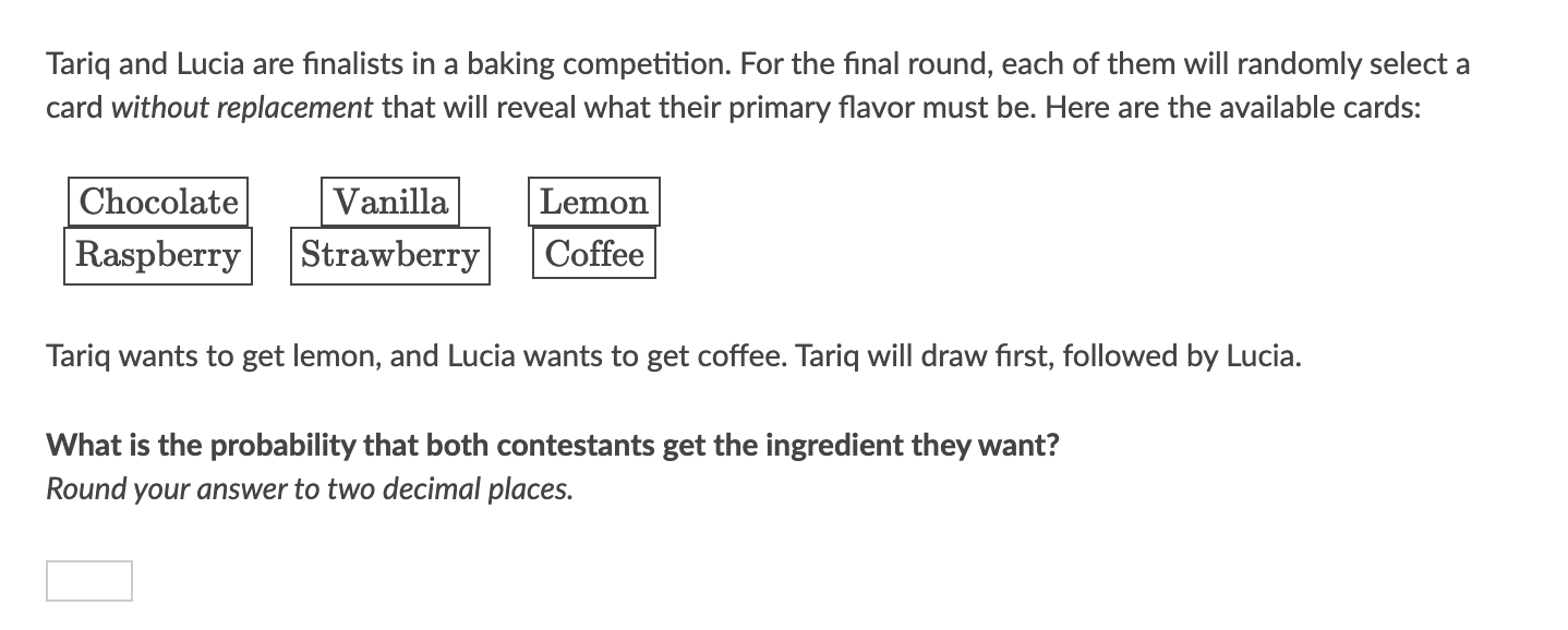 tariq-and-lucia-are-finalists-in-a-baking-competit-chegg