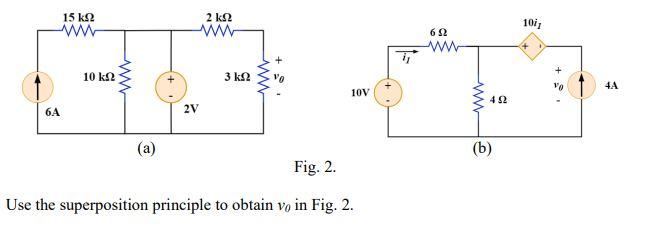Solved Use the superpostion principle to obtain v0 | Chegg.com
