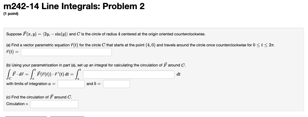 Solved M242 14 Line Integrals Problem 2 1 Point Suppose Chegg Com   Php2uDwz1