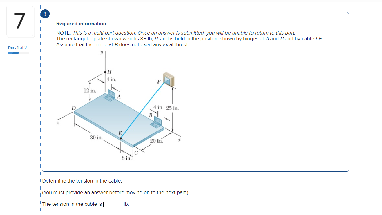 Solved 7 Required Information NOTE: This Is A Multi-part | Chegg.com