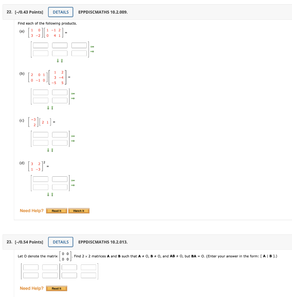 Solved 22. [-/0.43 Points) DETAILS EPPDISCMATH5 10.2.009. | Chegg.com