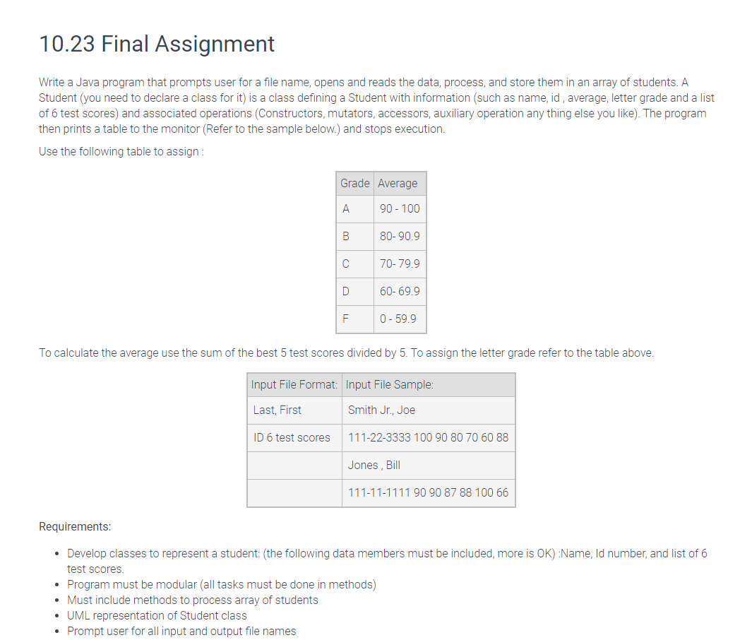 java final assignment