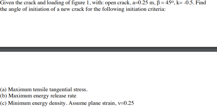 Given the crack and loading of figure 1, with: open | Chegg.com