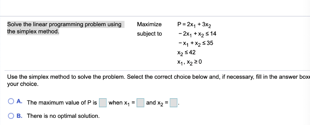 Solved Solve the linear programming problem using the | Chegg.com