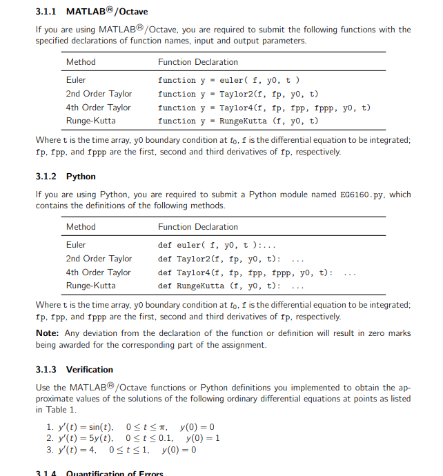 3.1.1 MATLAB®/Octave If you are using MATLAB® | Chegg.com