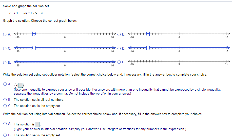 Solved Solve And Graph The Solution Set X 75 3 Or X 7 Chegg Com