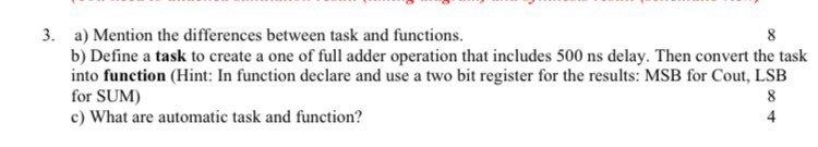 Solved 3. a) Mention the differences between task and | Chegg.com