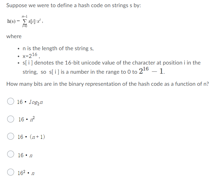 Solved Suppose we were to define a hash code on strings s