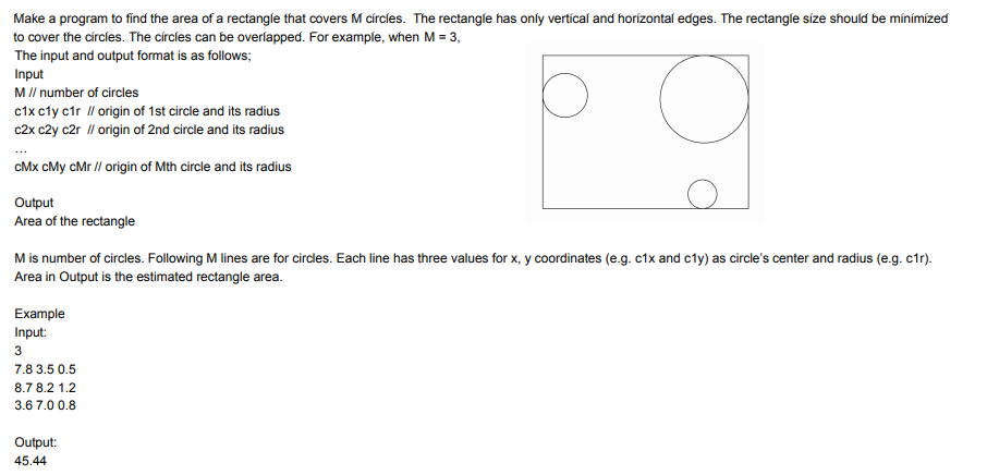 Solved Make a program to find area of a rectangle that | Chegg.com