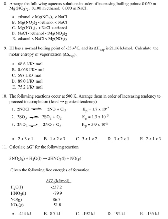 Solved 8. Arrange the following aqueous solutions in order | Chegg.com