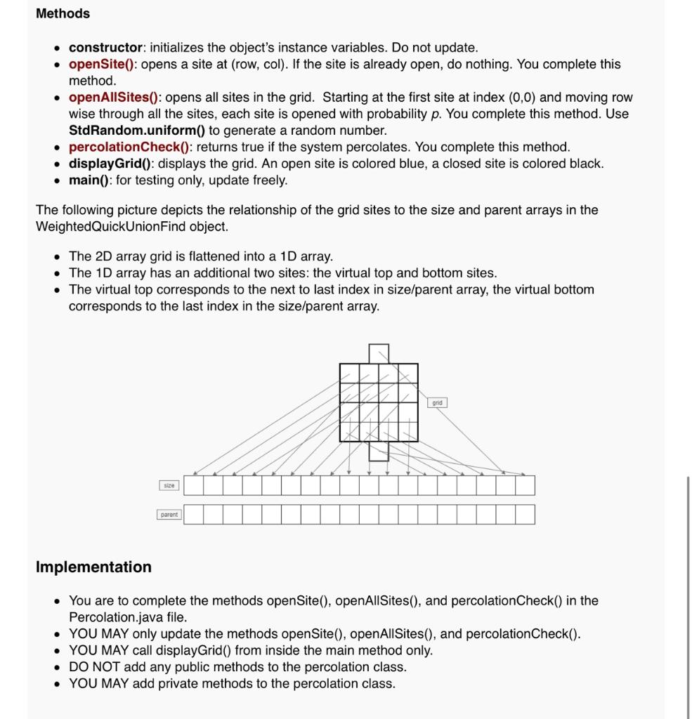 Solved Percolation - 110 course points The purpose of this | Chegg.com