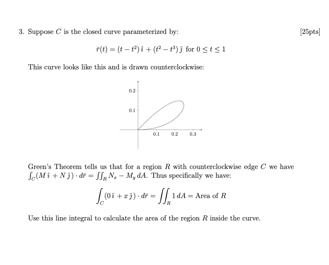 Solved 3 Suppose C Is The Closed Curve Parameterized By Chegg Com
