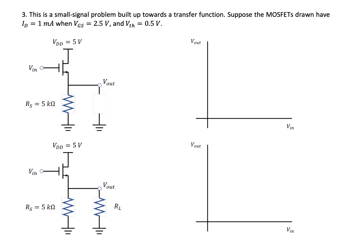 Solved 3. This is a small-signal problem built up towards a | Chegg.com