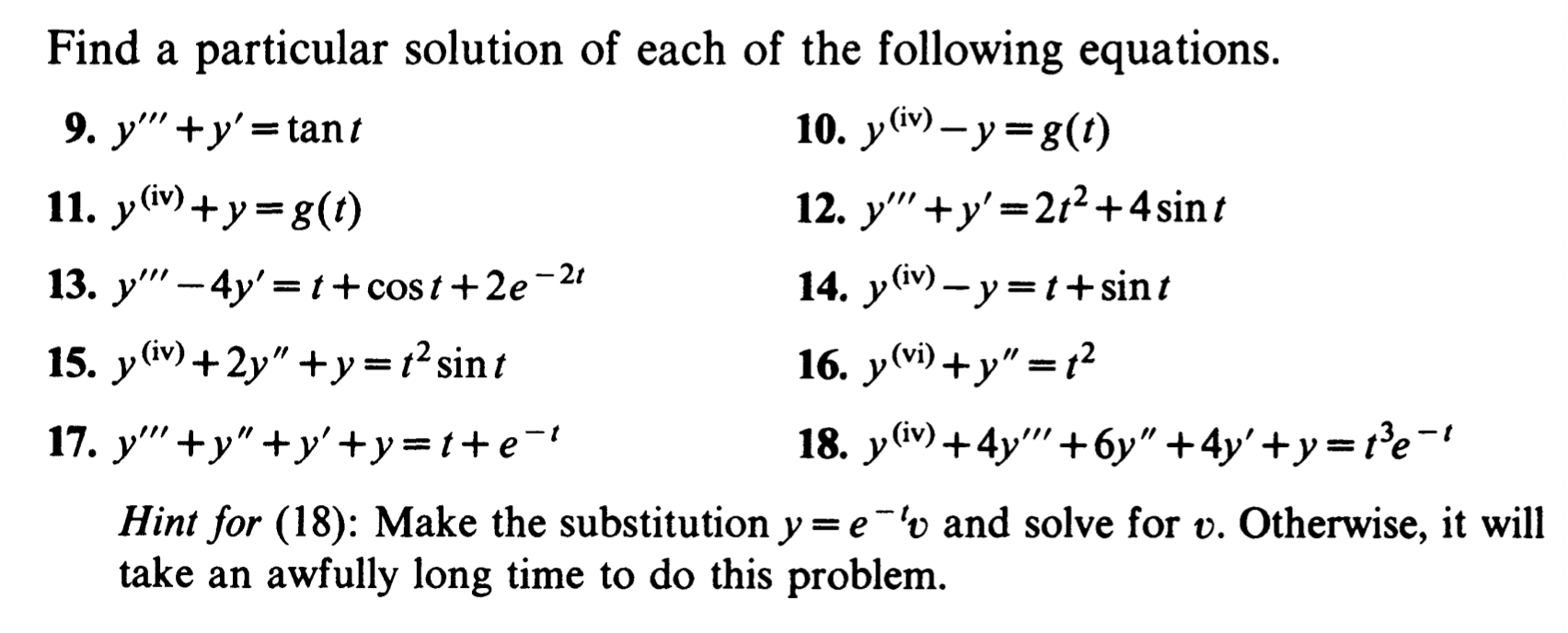 Solved Find A Particular Solution Of Each Of The Following | Chegg.com