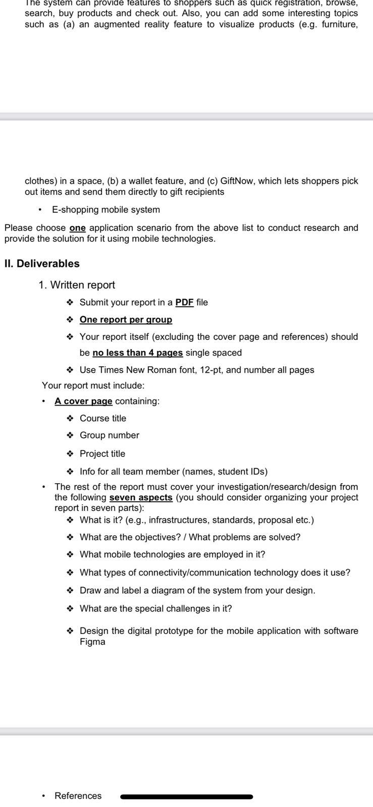 Solved Project Instructions I. Project Topics ∗ Smart Mobile | Chegg.com