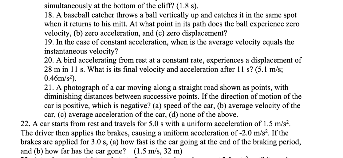 Solved simultaneously at the bottom of the cliff? (1.8 s).