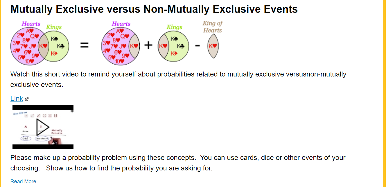 Mutually Exclusive Versus Non Mutually Exclusive Chegg Com