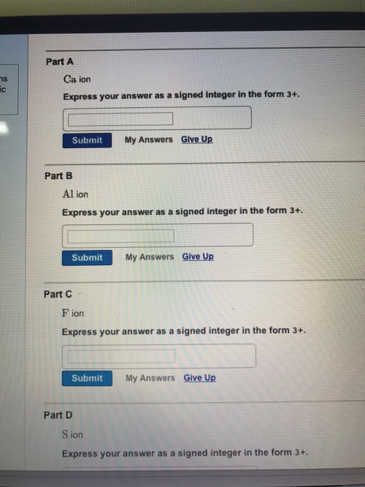 Solved ca ion express your answer as a signed integer in chegg