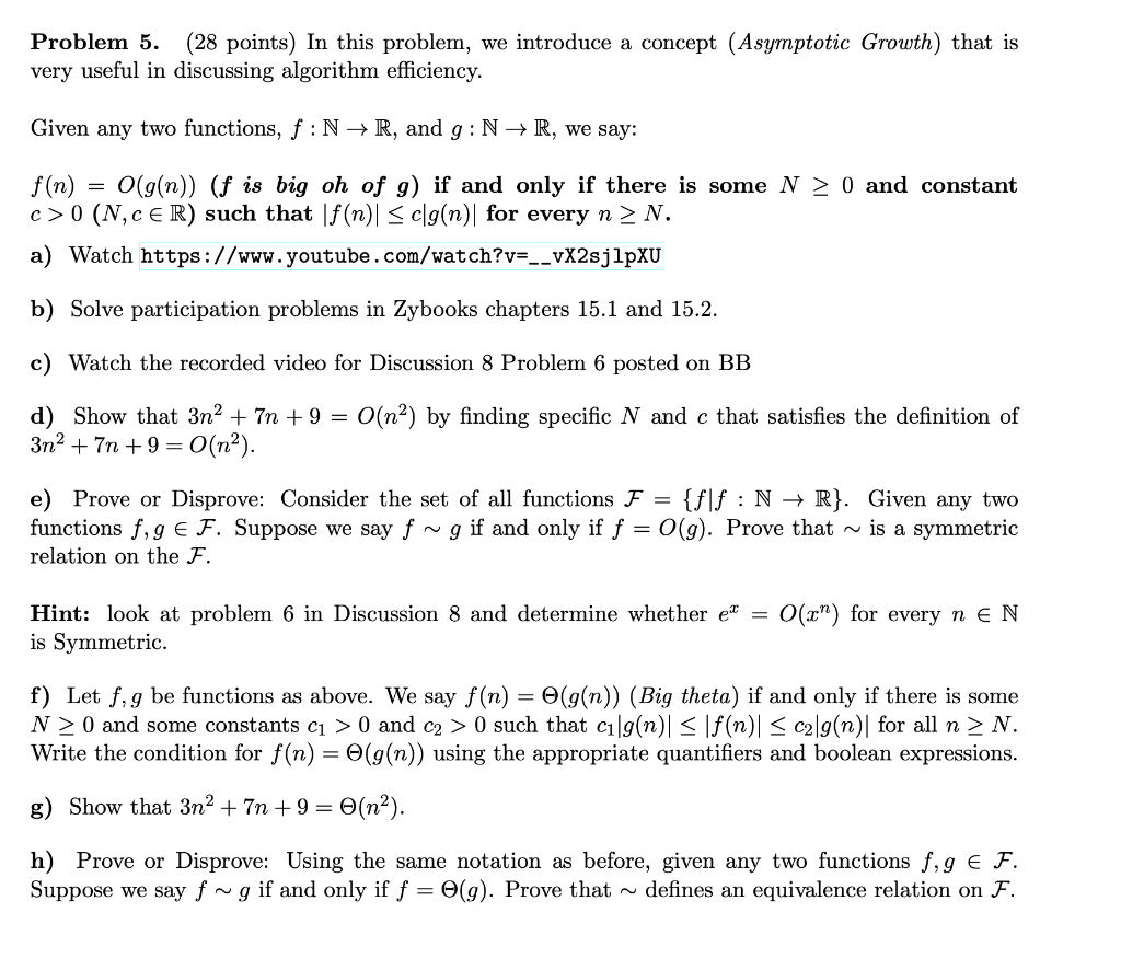 Problem 5 28 Points In This Problem We Introdu Chegg Com