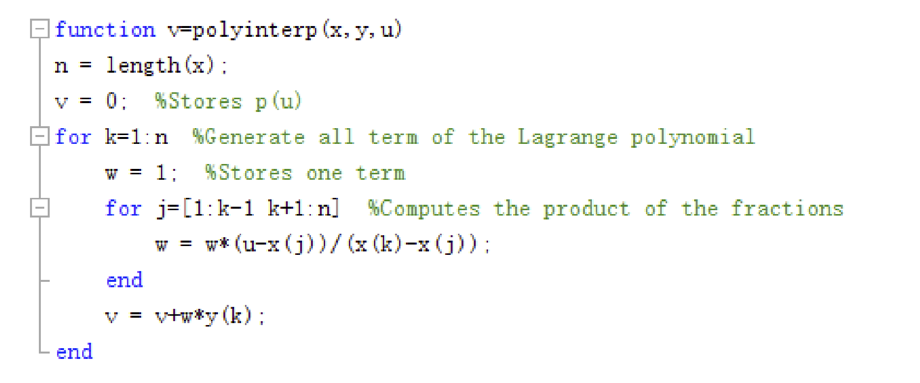 1. Please modify the Matlab function polyinterp shown | Chegg.com