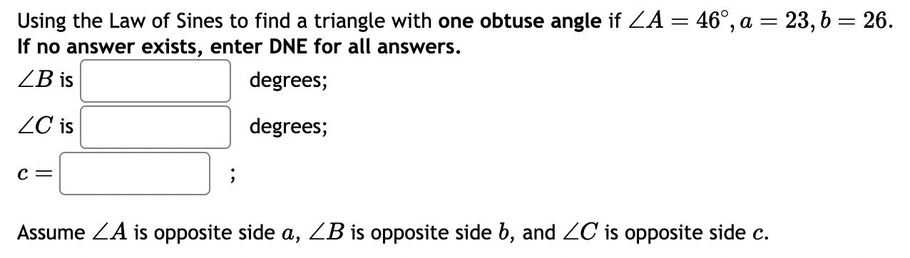 Solved Using The Law Of Sines To Find A Triangle With One | Chegg.com