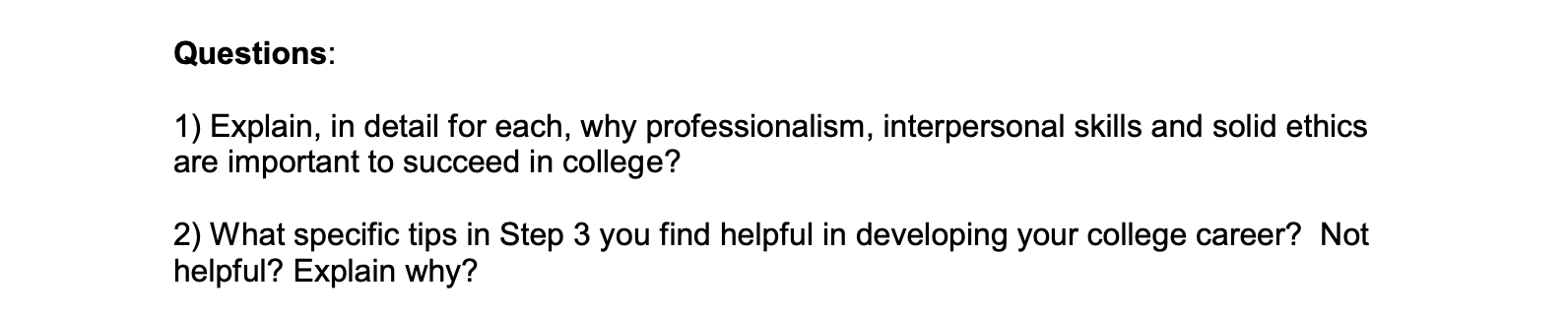 Solved Questions: 1) Explain, in detail for each, why | Chegg.com