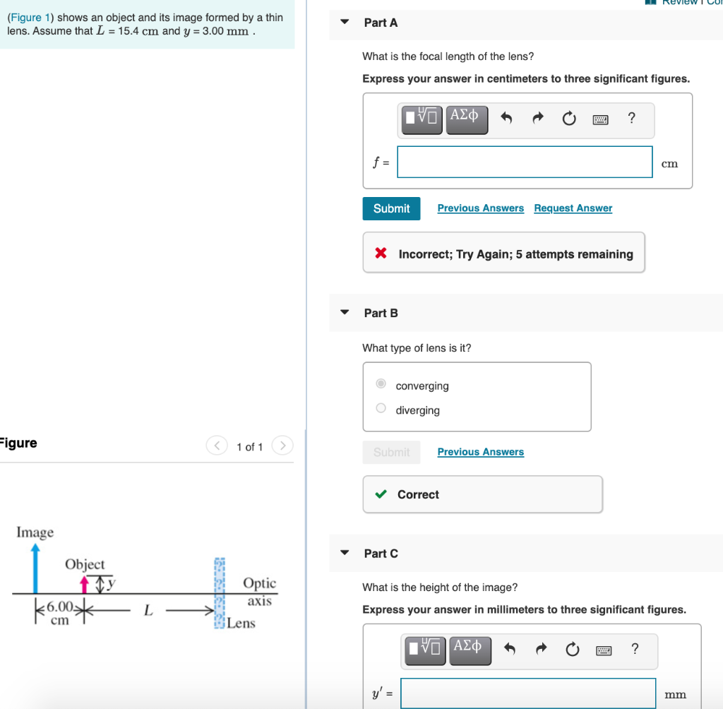 Solved (Figure 1) shows an object and its image formed by a | Chegg.com