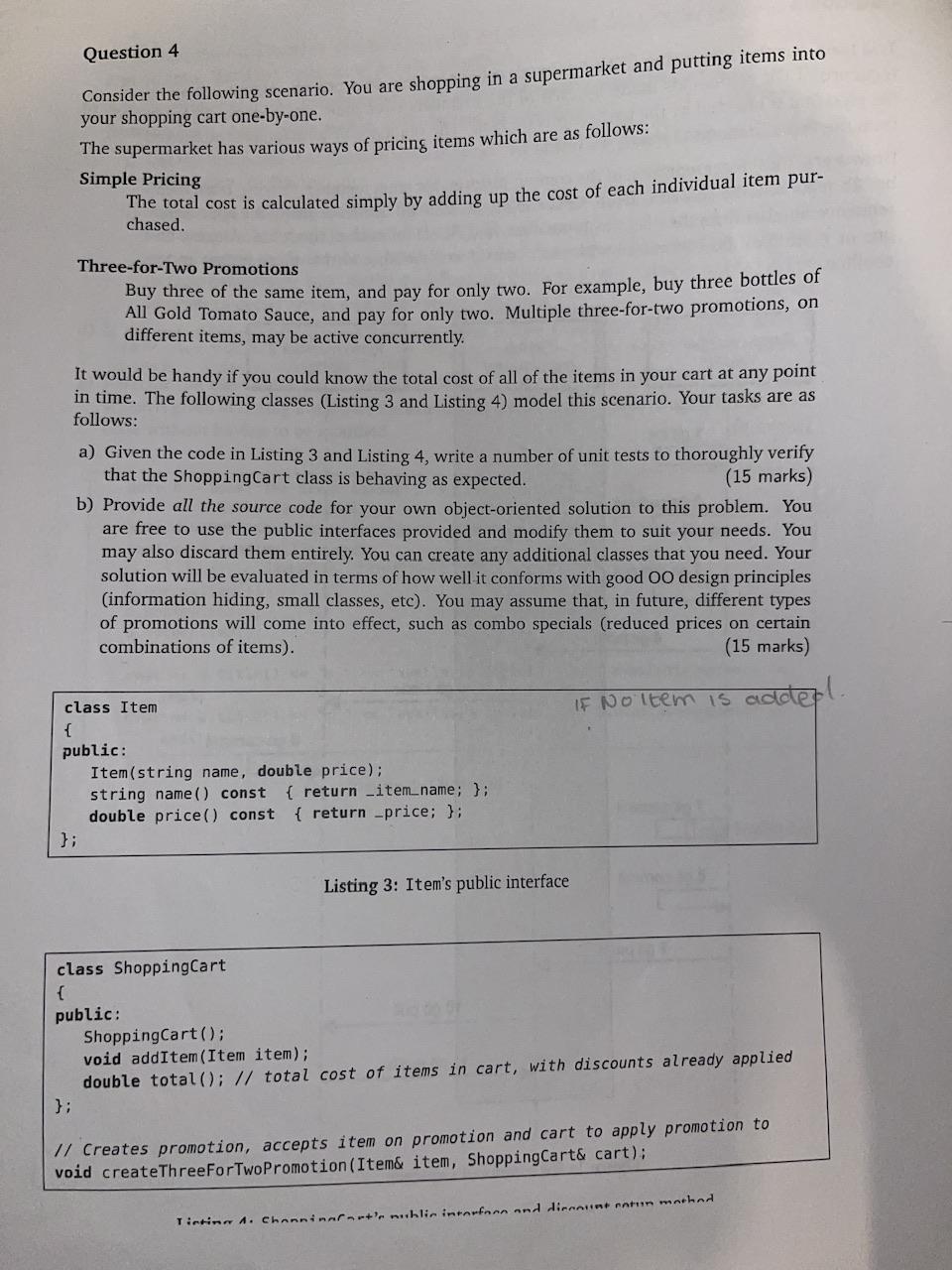 Solved Question 4 Consider The Following Scenario. You Are | Chegg.com